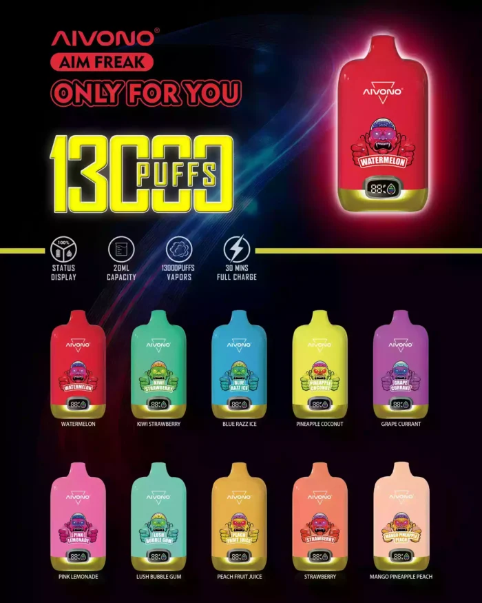 AIVONO AIM FREAK 13000 Puffs Long-Lasting Flavorful and Convenient!