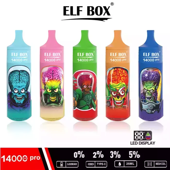 ELF BOX RGB 14000 Puffs Disposable Vape Rechargeable Powerful and Stylish