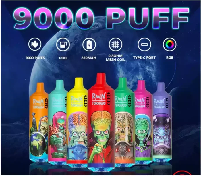 RandM Tornado 9000 Puffs Flavor Variety Meets Superior Performance