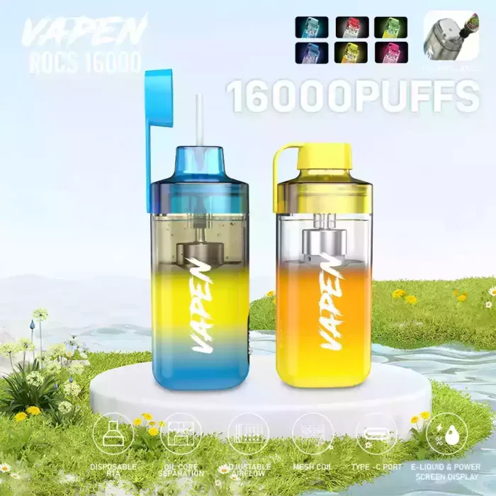 VAPEN ROCS 16000PUFFS Powerful 16,000 Puffs 12 Flavors and Refillable Order Now!