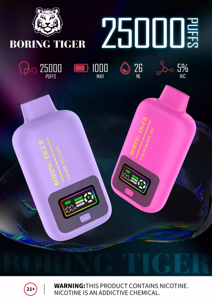 VASY Boring Tiger 25000 Puffs Premium Disposable Vape with Refreshing Flavors & Huge Puffs!
