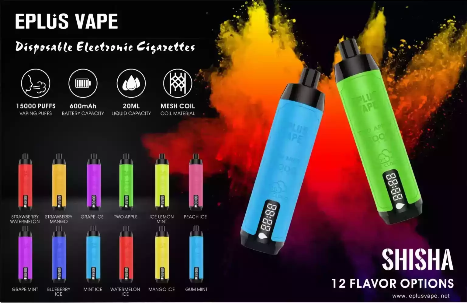 VASY EPLUS Vape Shisha 15000 Puffs The Perfect Choice for Wholesale Vapes