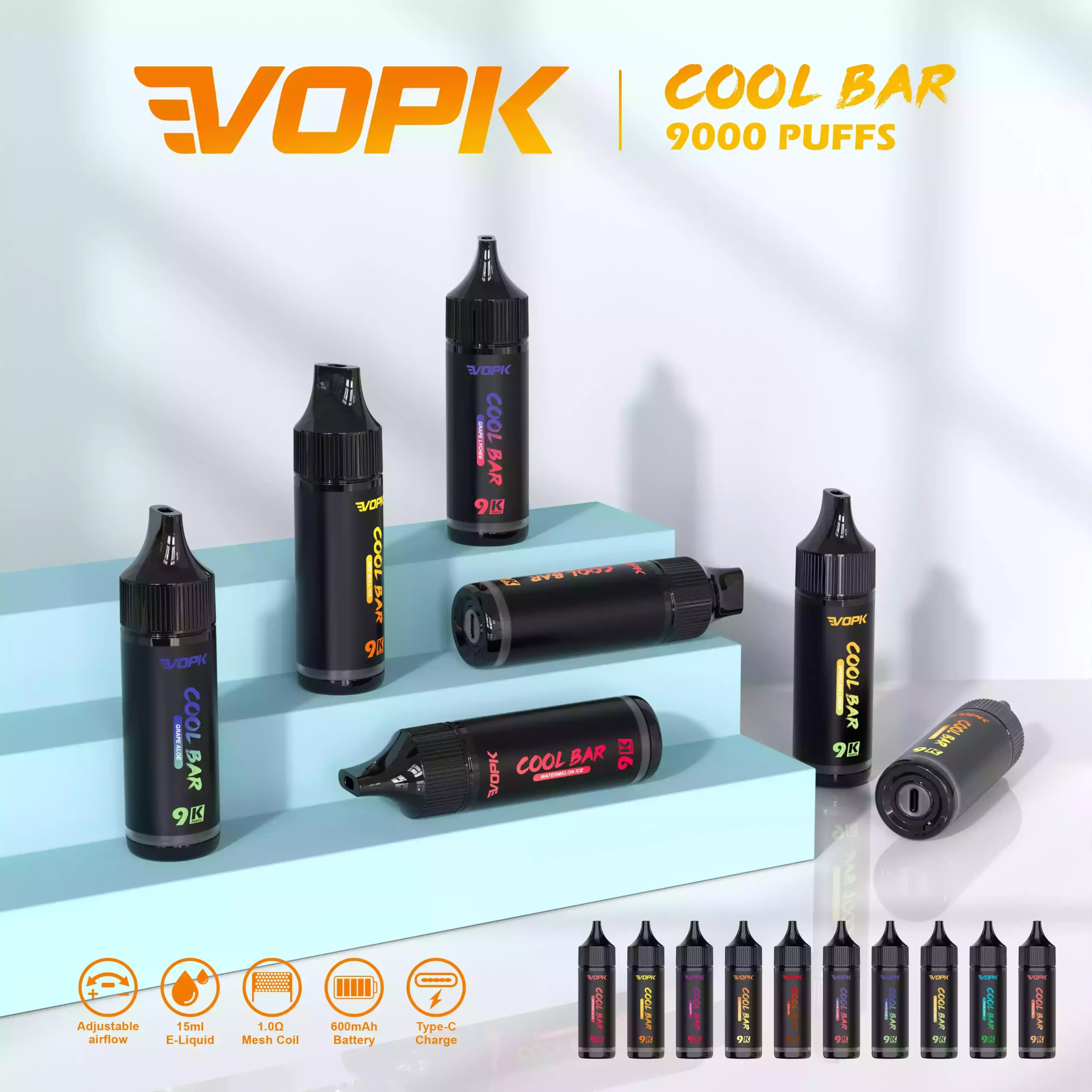 VOPK COOL BAR 9000 PUFFS 9000 Puffs of Satisfaction No Refills Needed