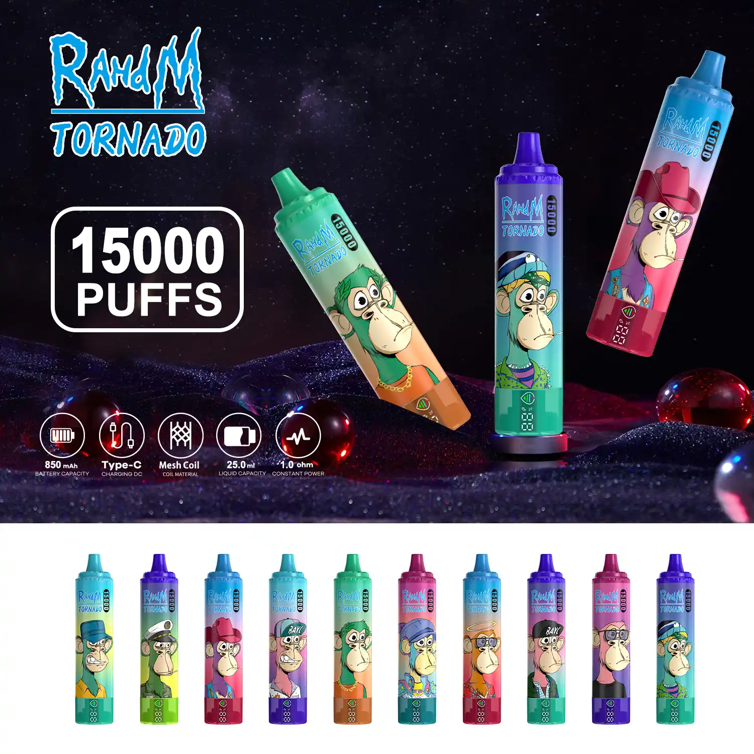  AUPO RAHDM TORNADO 15000 Puffs Disposable Vape Ultimate Flavor and Performance