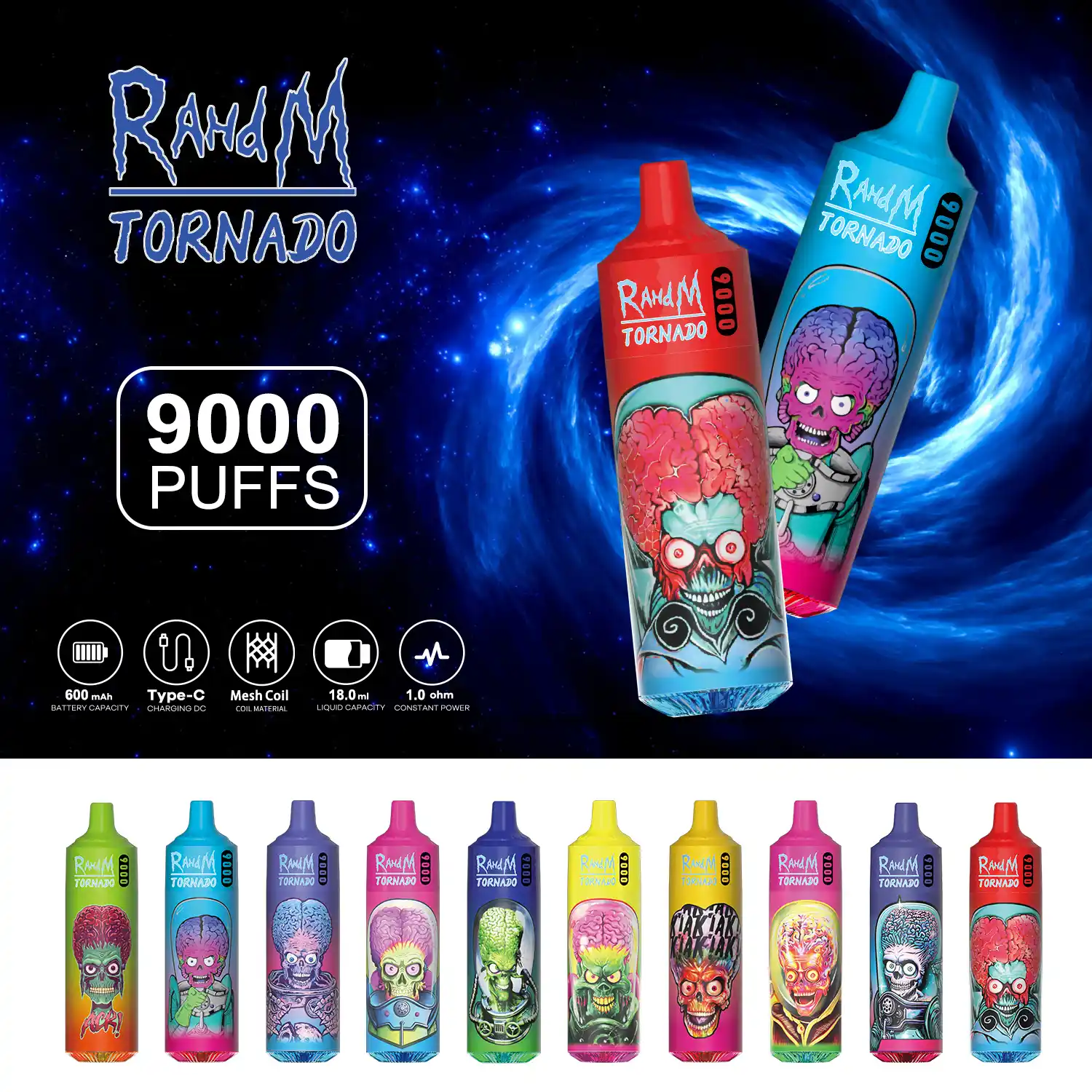 AUPO RAHDM TORNADO K16 9000 Puffs Disposable Vape Long-Lasting Flavor and Performance