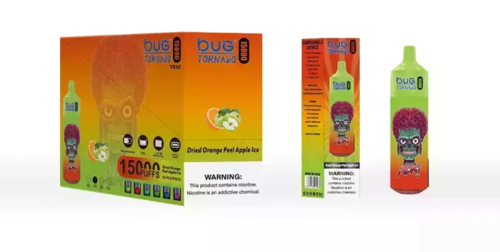 The BUG 02 With Screen 1 15000 Puffs Disposable Vape offers up to 15000 puffs, 20mL of e-liquid, and mesh coil technology, available in flavors like Watermelon Ice and Strawberry Juice, with 2% nicotine.