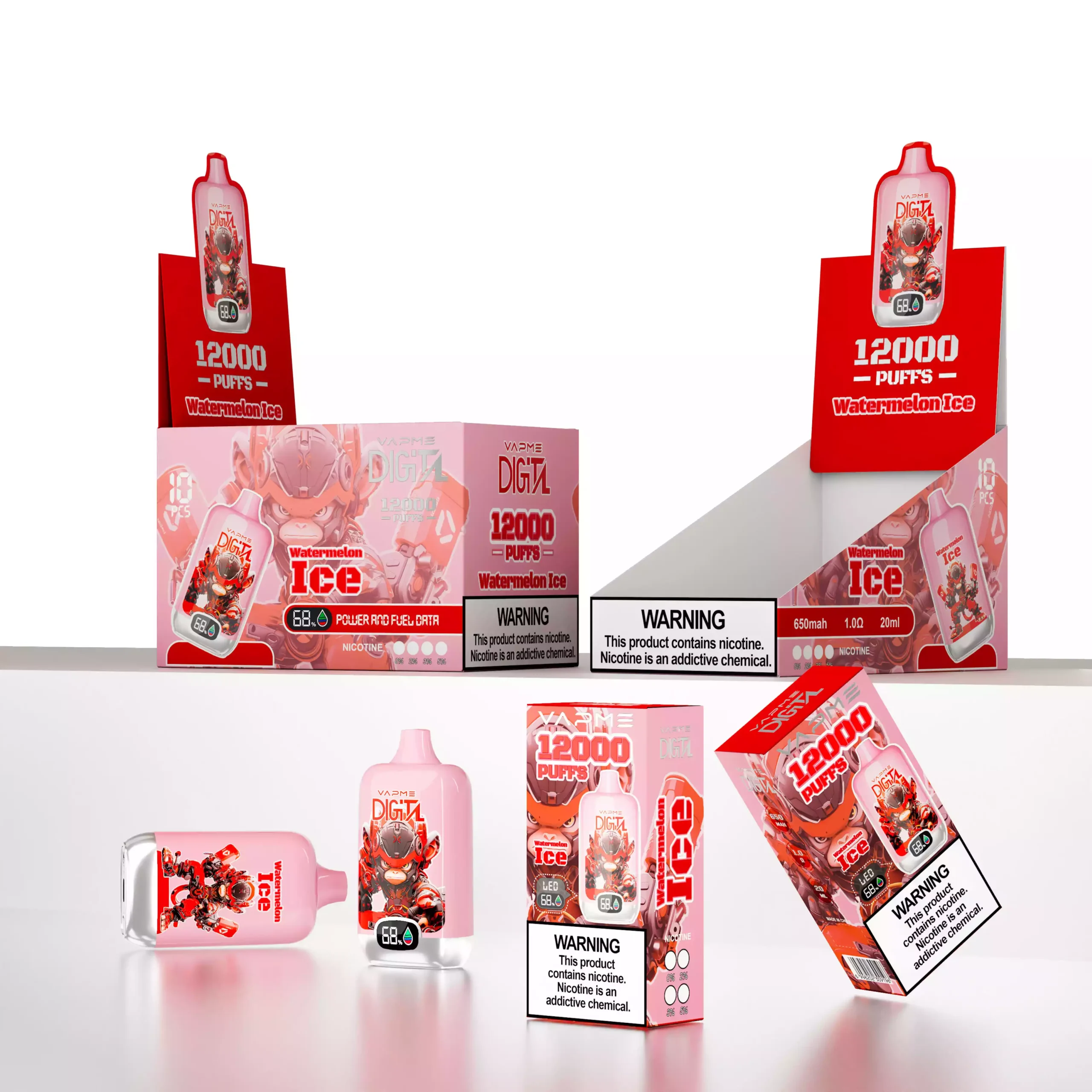 VAPME Digital 12000 Puffs Disposable Vape Long-Lasting Performance with 20mL E-Liquid