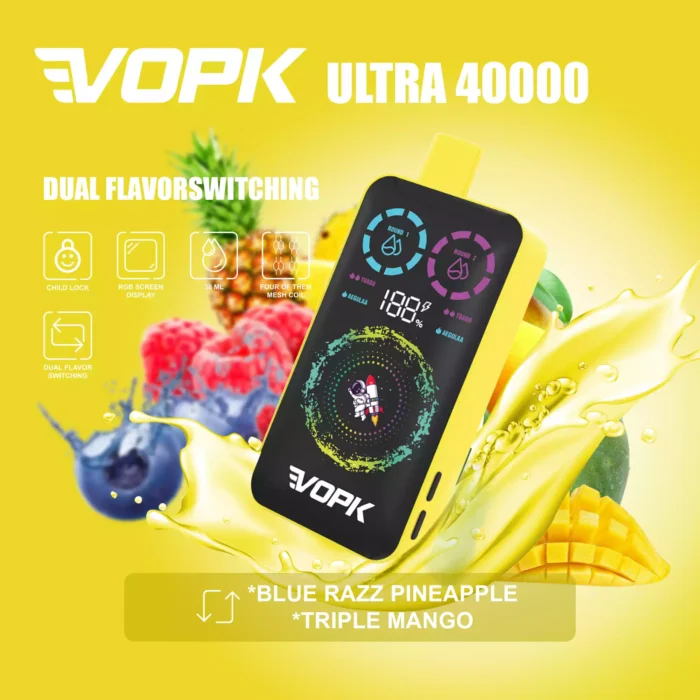 VOPK ULTRA 40000 Puffs Disposable Vape Long-Lasting Performance with 36mL E-Liquid