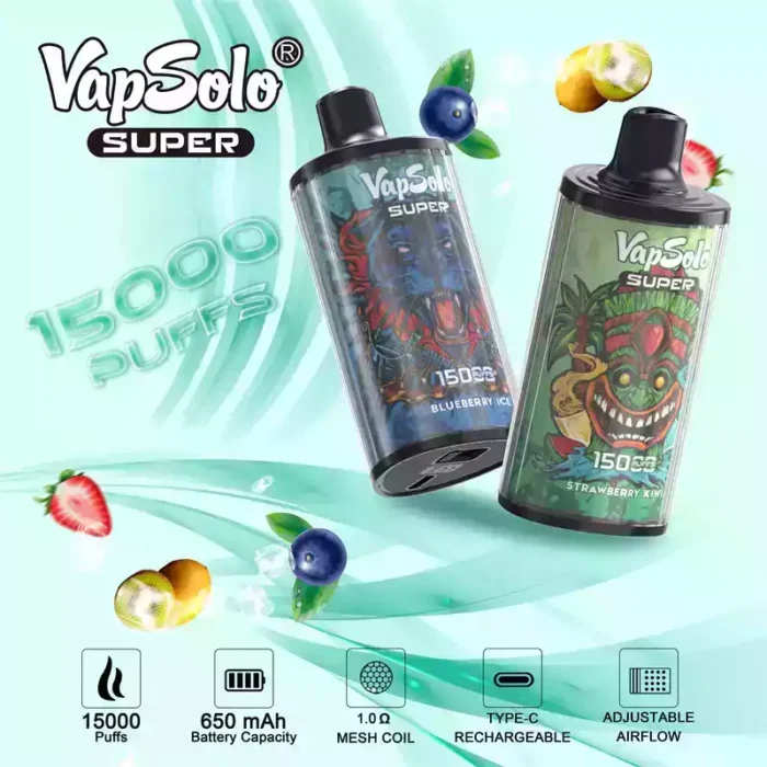 Vapsolo Super 15000 Puffs Disposable Vape Exceptional Performance with Long-Lasting Flavor