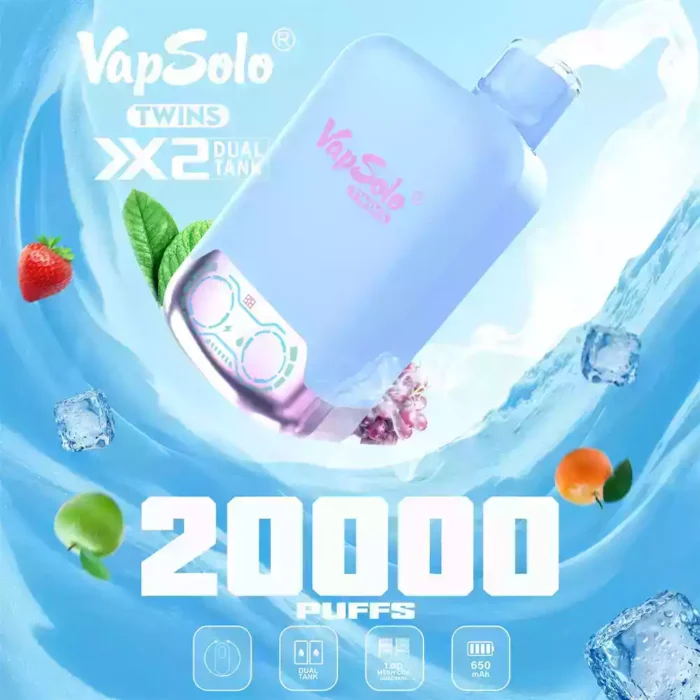 Vapsolo TWINS 20000 Puffs Disposable Vape Dual Flavor Power and Unmatched Vaping Experience