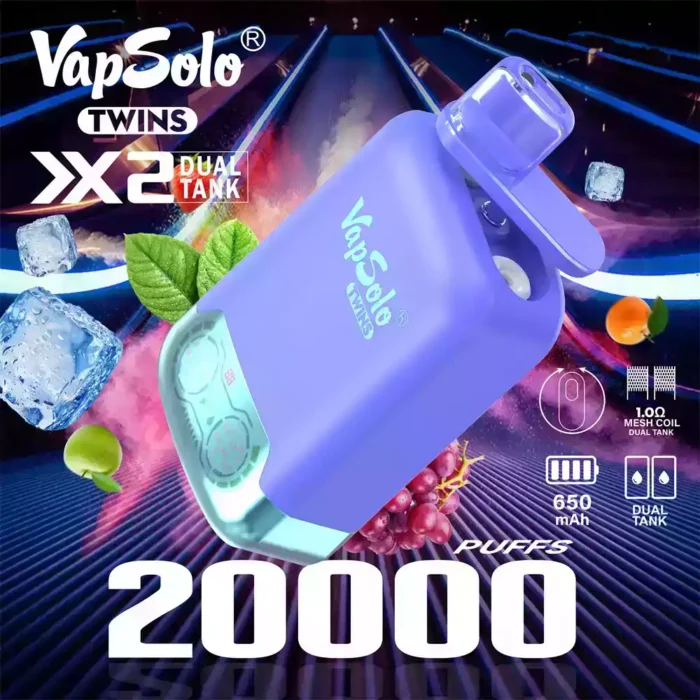 Vapsolo TWINS 20000 Puffs Disposable Vape Dual Flavor Power and Unmatched Vaping Experience