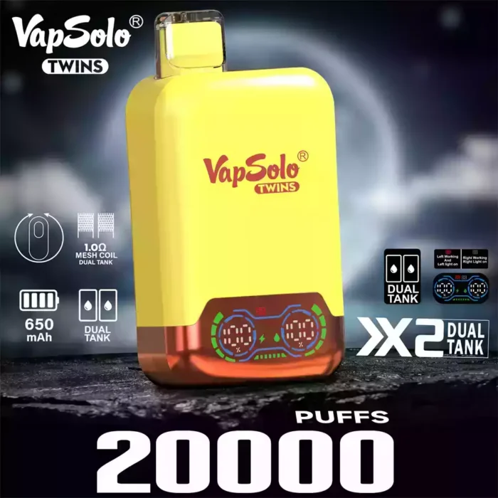 Vapsolo TWINS 20000 Puffs Disposable Vape Dual Flavor Power and Unmatched Vaping Experience