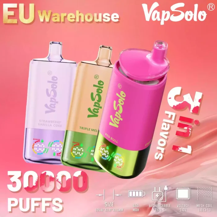 Vapsolo Triple 30000 Puffs Disposable Vape Powerful Performance with Three Tanks and 12mL E-Liquid per Tank