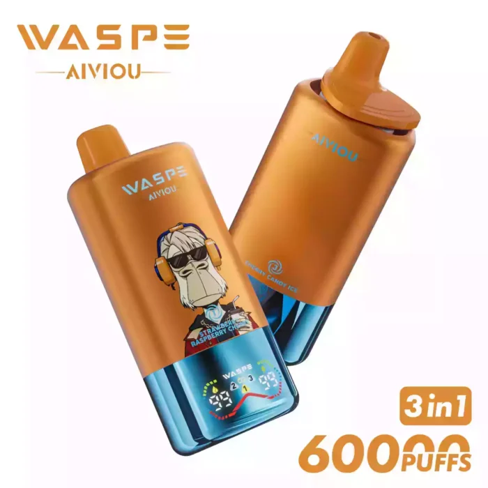 WASPE 3in1 60000 Puffs Tek Kullanımlık Vape 54mL E-Likit LED Ekran 850mAh Pil Mesh Coil