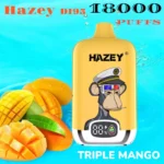 Hazey D195 18000 Puffs laetav ühekordselt kasutatav Vape