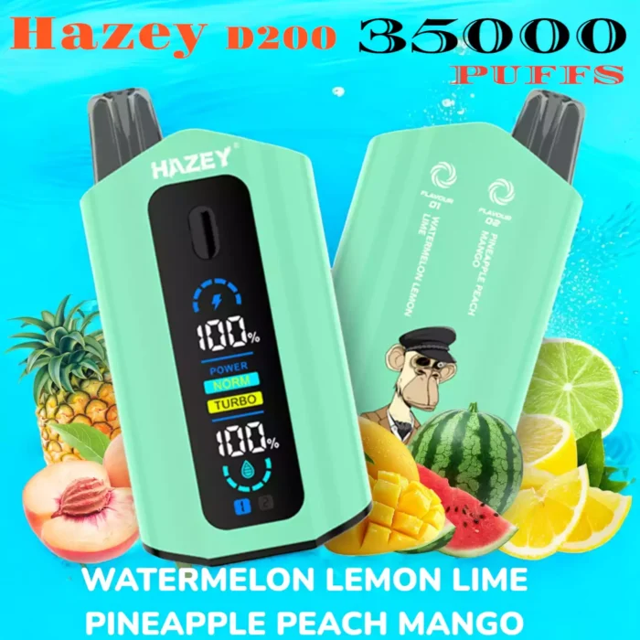 Hazey D200 35000 Puffs Dual Flavor ühekordselt kasutatav Vape