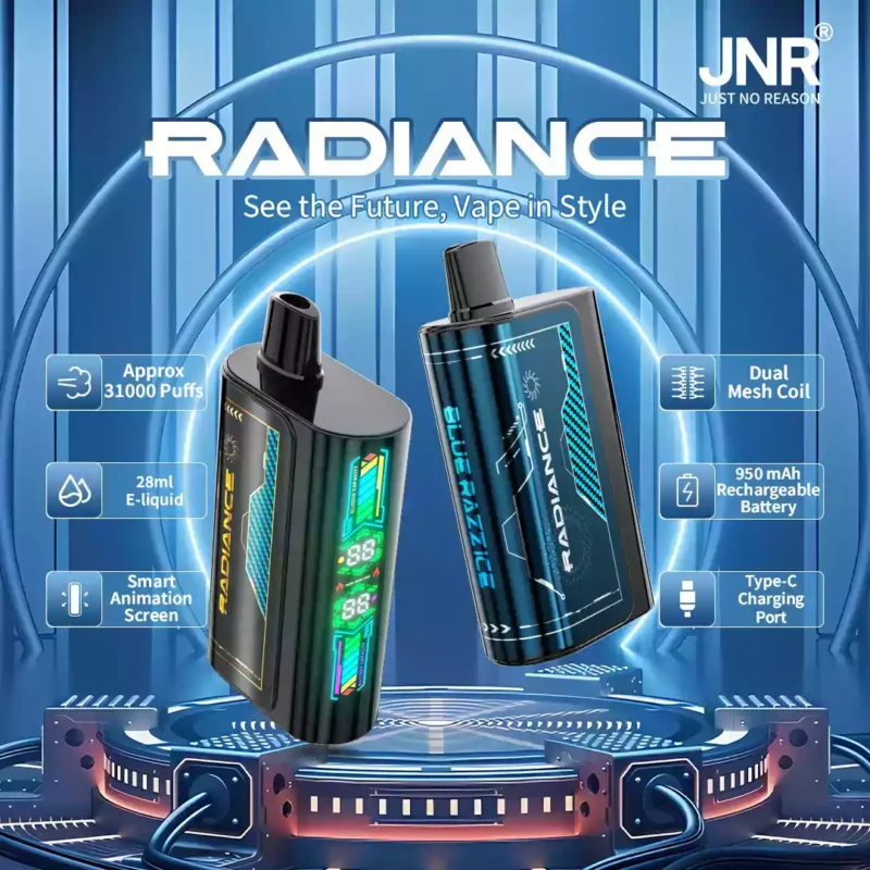 JNR Radiance 31000 Puffs Disposable Vape 28ml Dual Mesh Coil 15 Flavors