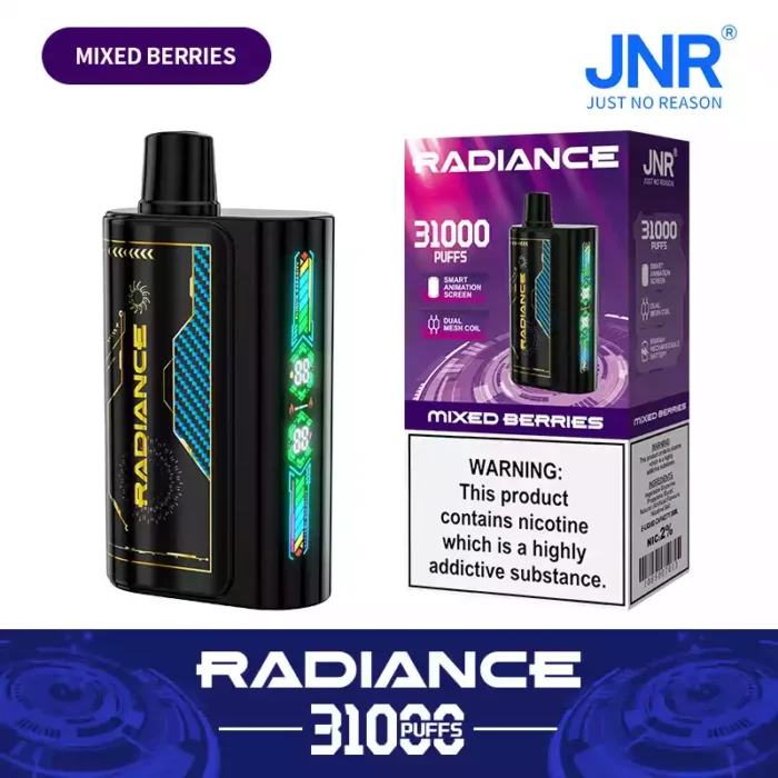 JNR Radiance 31000 Puffs Disposable Vape 28ml Dual Mesh Coil 15 Flavors