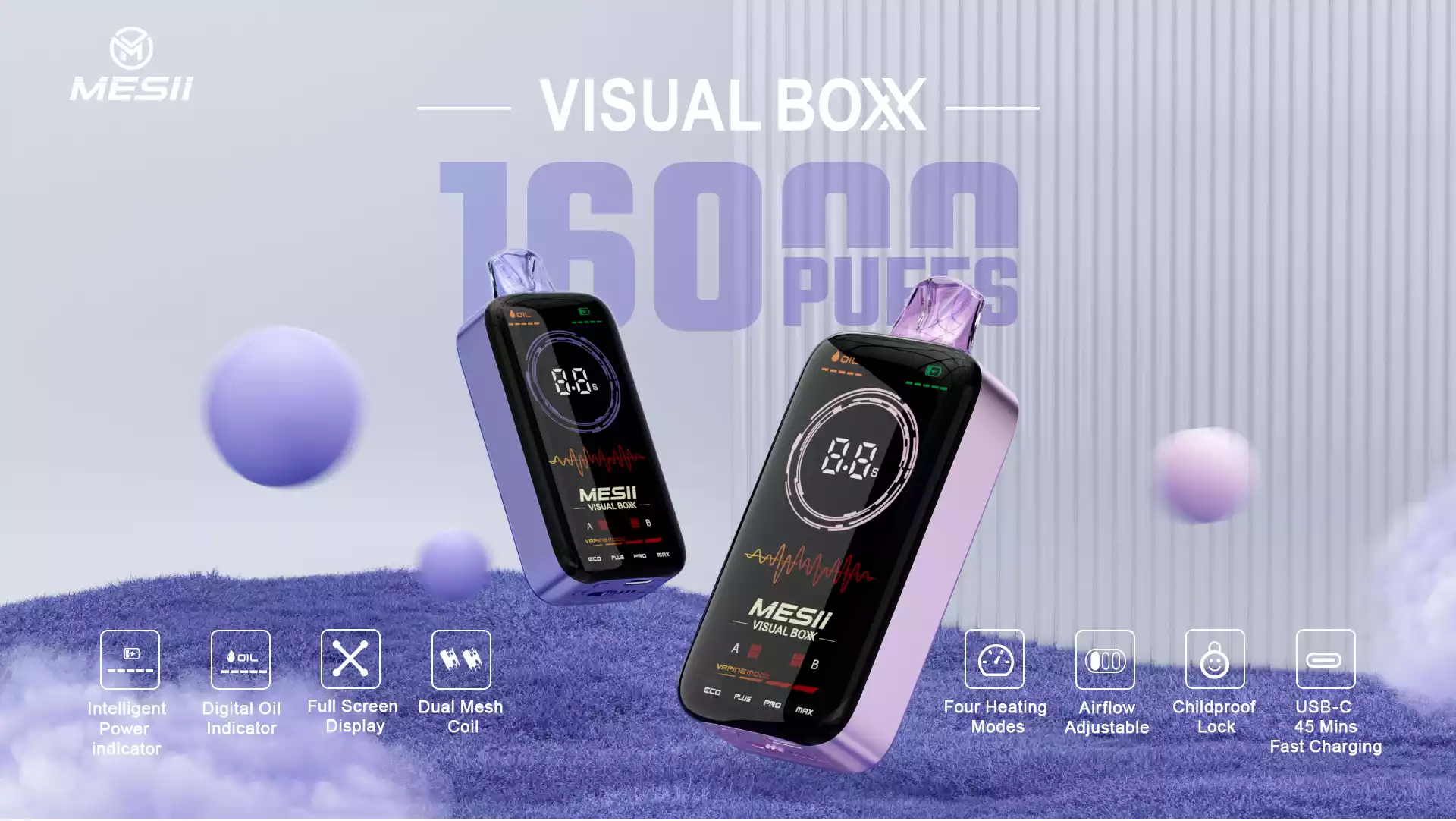 Mesii Visual Boxx 16000 Puffs Smart Display Big Flavor Long Life