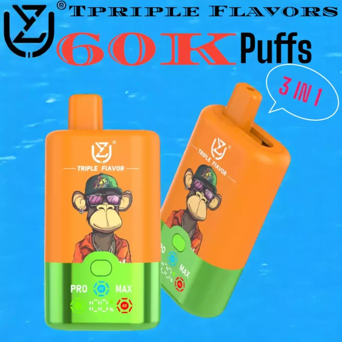UZY Tpriple Flavors 60000 Puffs 3 IN 1 triple flavor disposable vape with lasting power