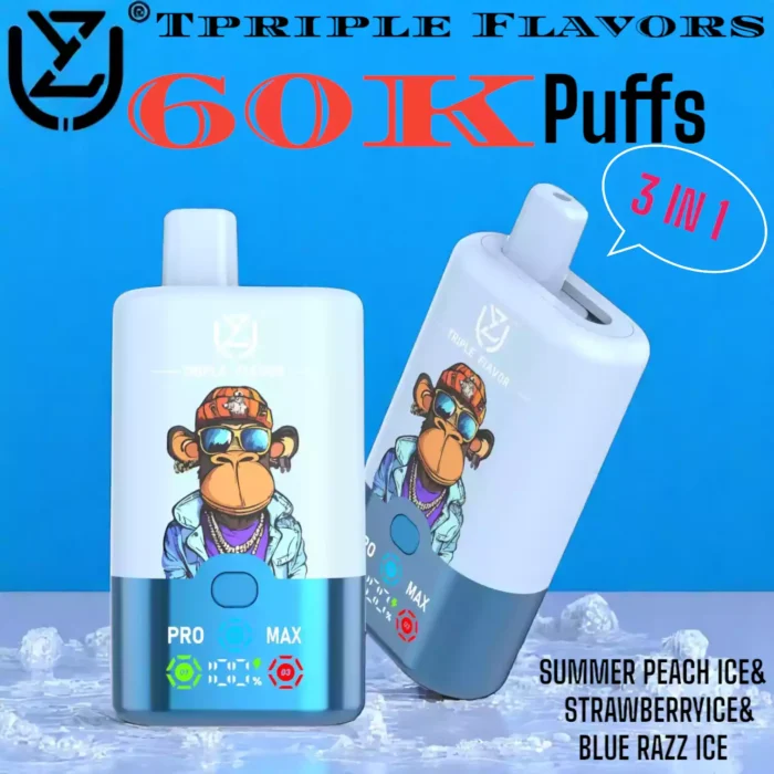 UZY Tpriple Flavors 60000 Puffs 3 IN 1 triple flavor disposable vape with lasting power
