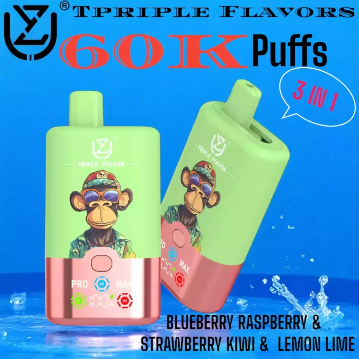 UZY Tpriple Flavors 60000 Puffs 3 IN 1 triple flavor disposable vape with lasting power