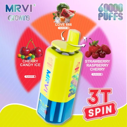 MRVI GROWING 60K 3T SPIN Disposable Vape 60000 Puffs Dual Mesh