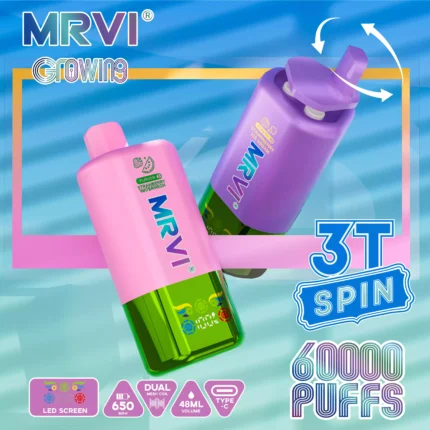 MRVI GROWING 60K 3T SPIN Disposable Vape 60000 Puffs Dual Mesh